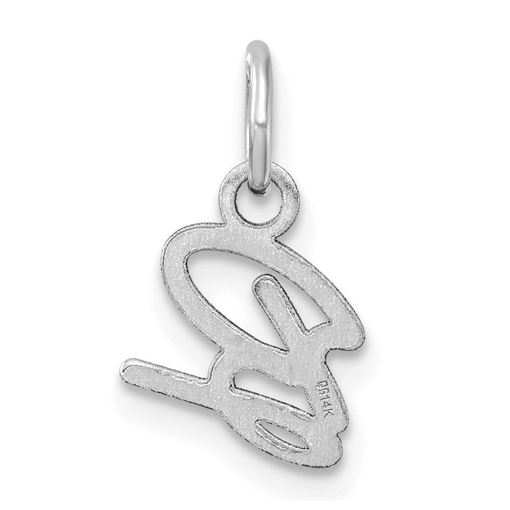 14k White Gold Uppercase Letter B Initial Charm Pendant