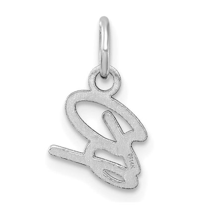 14k White Gold Uppercase Letter B Initial Charm Pendant