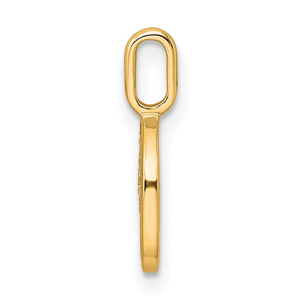 14k Yellow Gold Diamond Letter O Initial Pendant