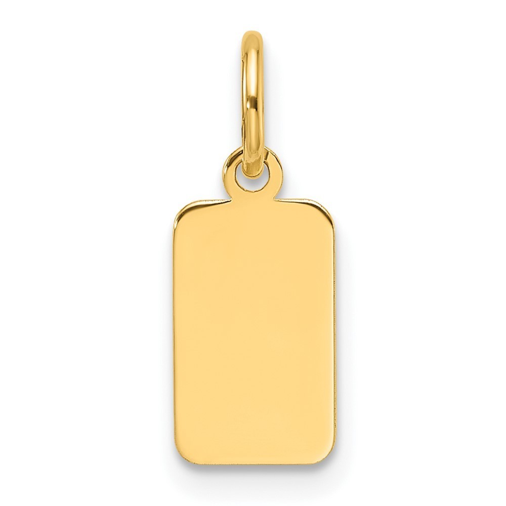 14k Yellow Gold Plain .013 Gauge Engravable Rectangular Disc Charm Pendant