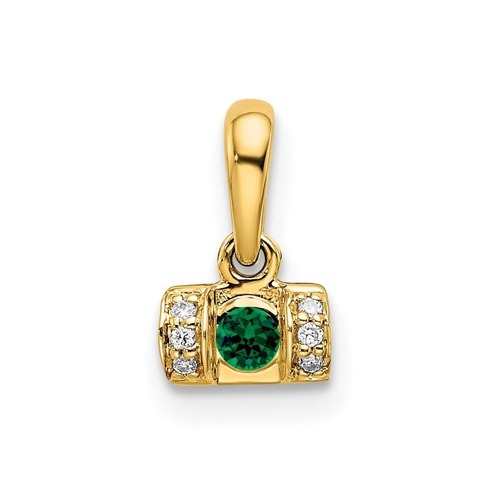14k Yellow Gold Family Jewelry Diamond Semi-Set Pendant