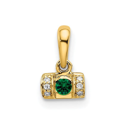 14k Yellow Gold Family Jewelry Diamond Semi-Set Pendant