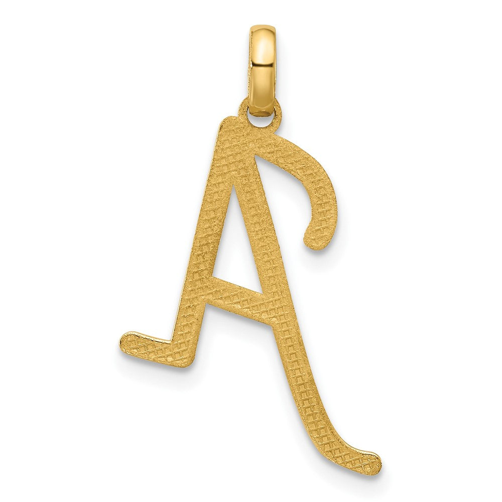 14k Yellow Gold Fancy Letter A Initial Pendant