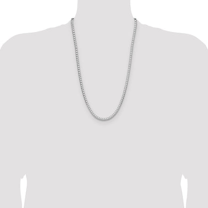 Sterling Silver 4.7mm Diamond-Cut Square Franco Chain Necklace 26"