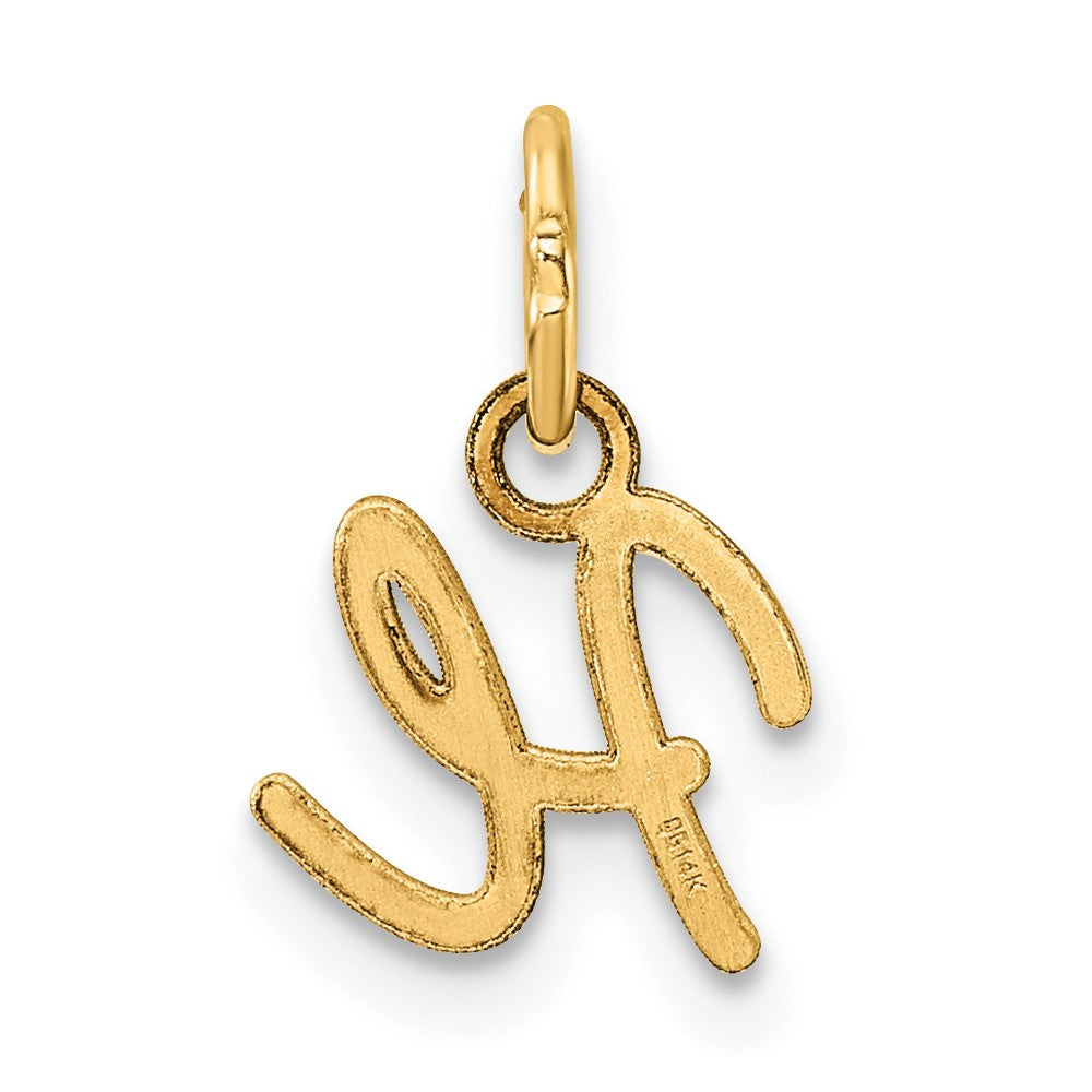 14k Yellow Gold Uppercase Letter H Initial Charm Pendant