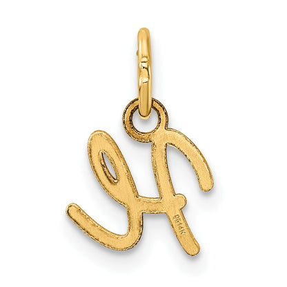 14k Yellow Gold Uppercase Letter H Initial Charm Pendant