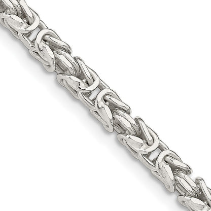 Sterling Silver 3.25mm Byzantine Chain Necklace 18"