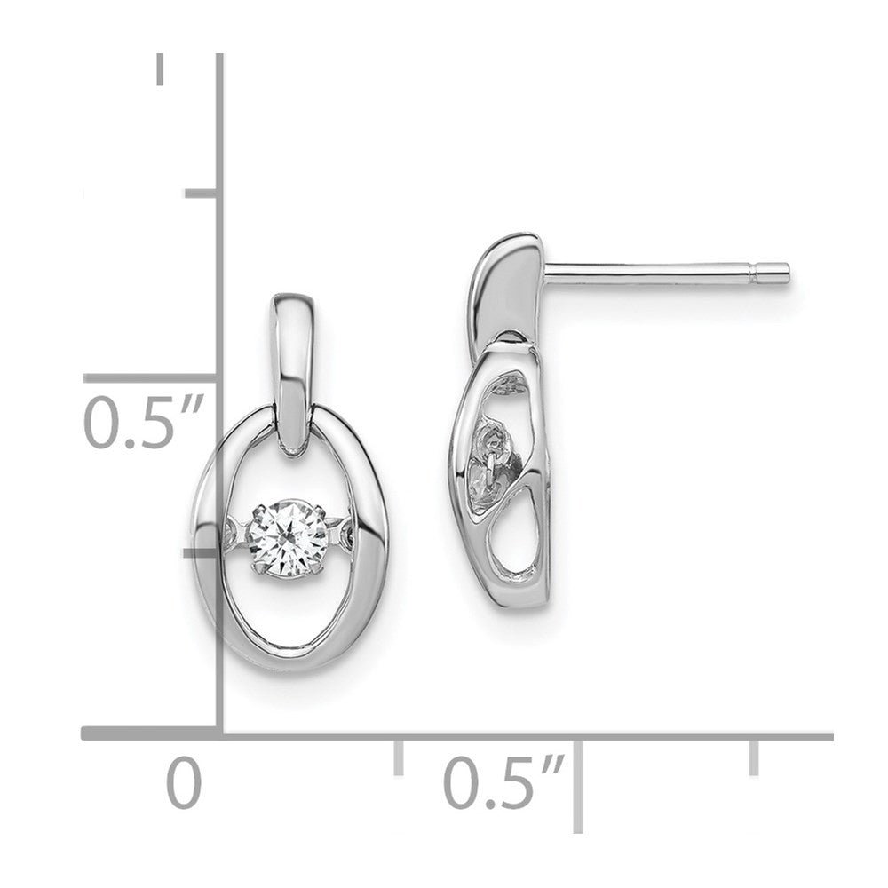 Sterling Silver Rhodium CZ Birthstone Vibrant Dangle Earrings