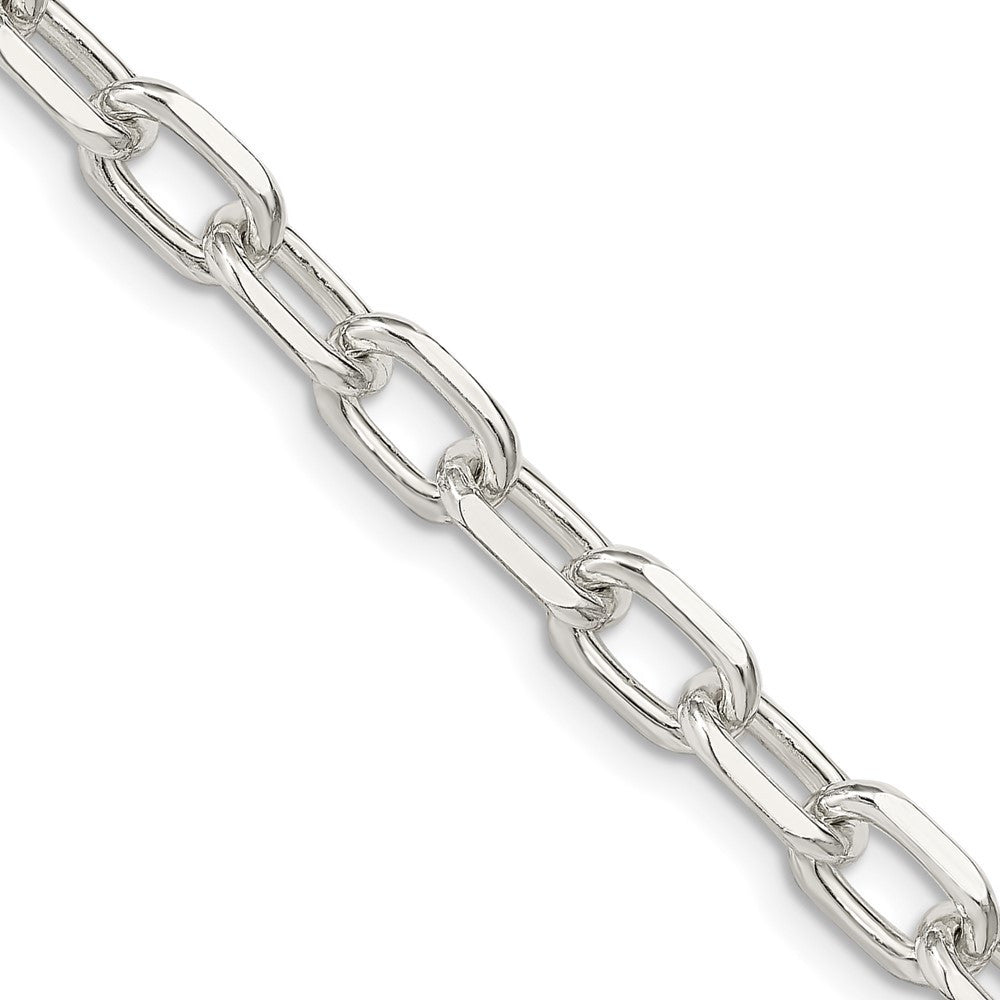 Sterling Silver 6.65mm Diamond-cut Long Link Cable Chain Necklace 20"