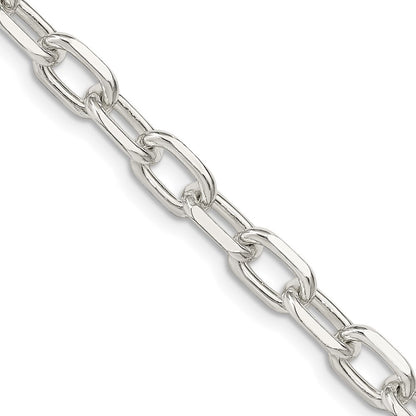 Sterling Silver 6.65mm Diamond-cut Long Link Cable Chain Necklace 20"