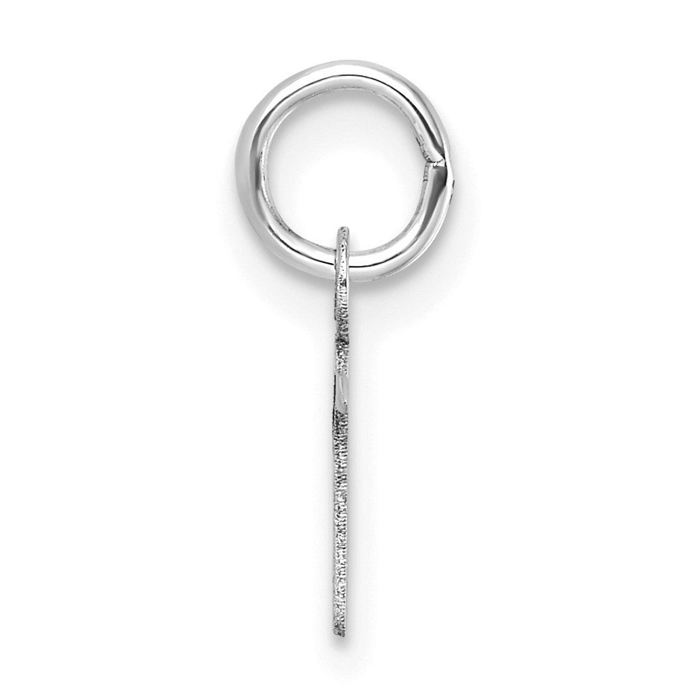 14k White Gold Uppercase Letter N Initial Charm Pendant