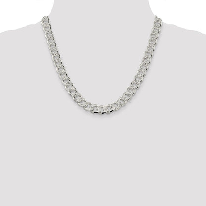 Sterling Silver 11.0mm Pav� Curb Chain Necklace 20"