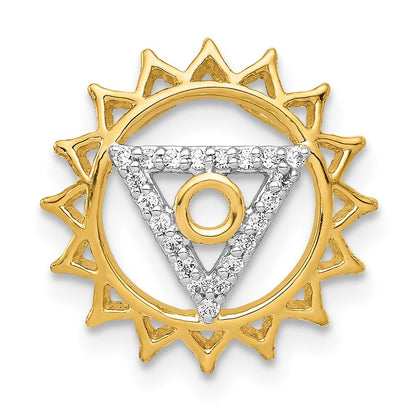 14k Yellow Gold 1/10ct. Diamond Vishuddha/Throat Chakra Chain Slide