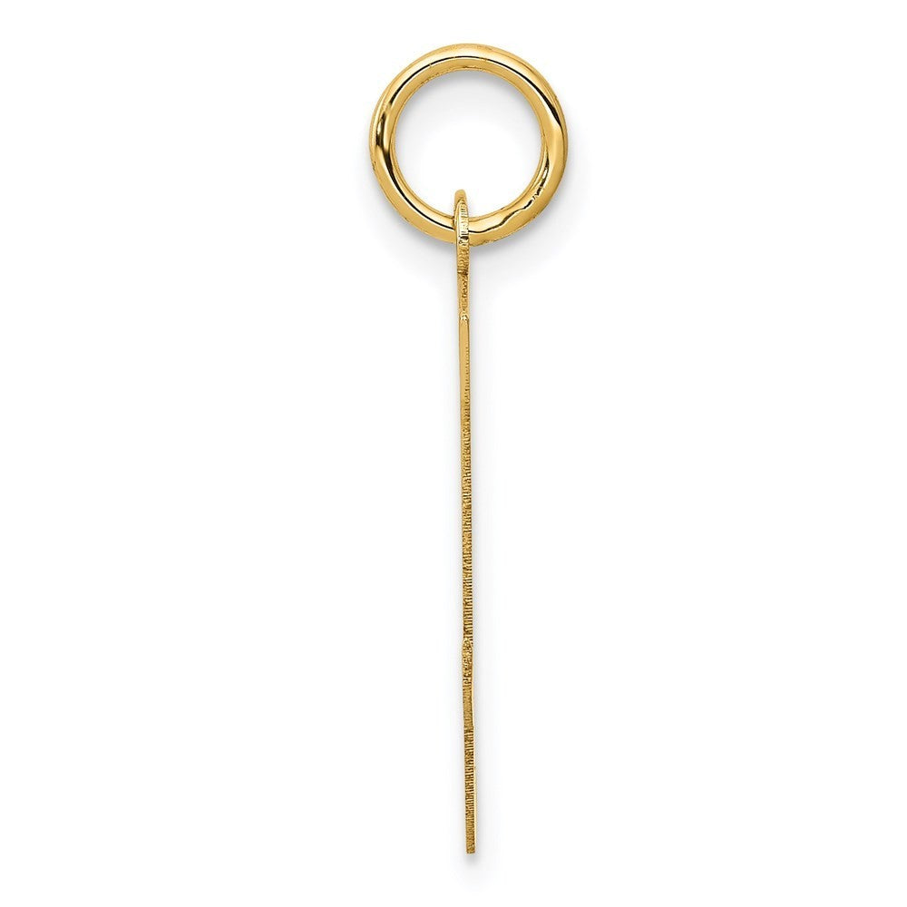 14k Yellow Gold Script Letter Y Initial Charm Pendant