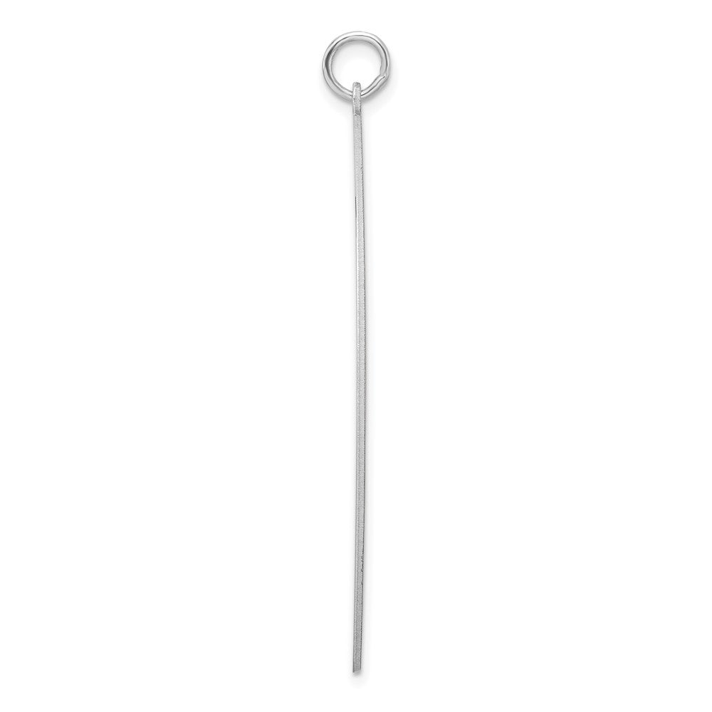 Sterling Silver Rhod-plated Polish Front Satin Back Disc Charm Pendant