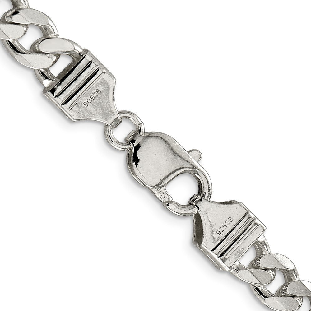 Sterling Silver 8.3mm Curb Chain Necklace 22"