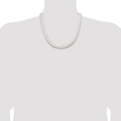 Sterling Silver 10.5mm Magic Herringbone Chain Necklace 20"