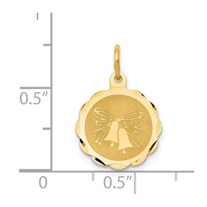 14k Yellow Gold Wedding Bells Charm Pendant