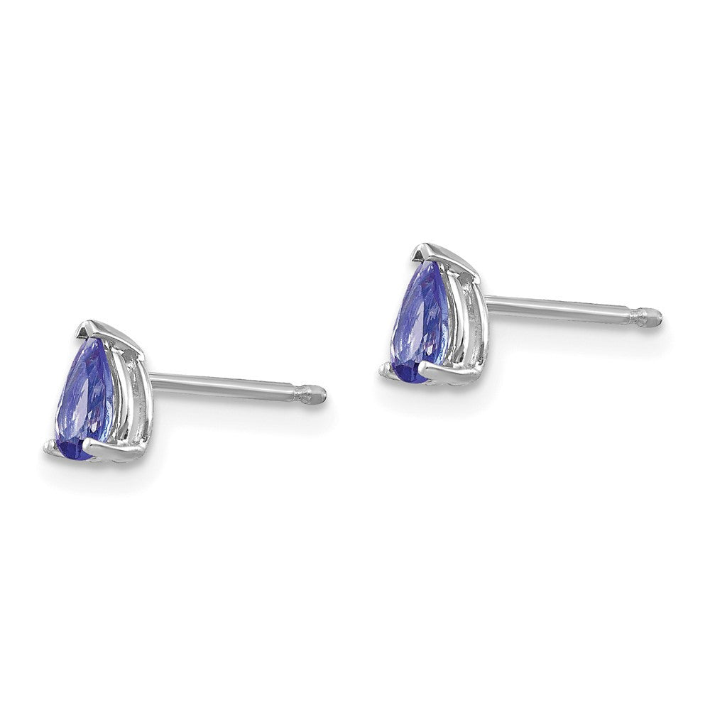 14k White Gold Tanzanite Stud Earrings